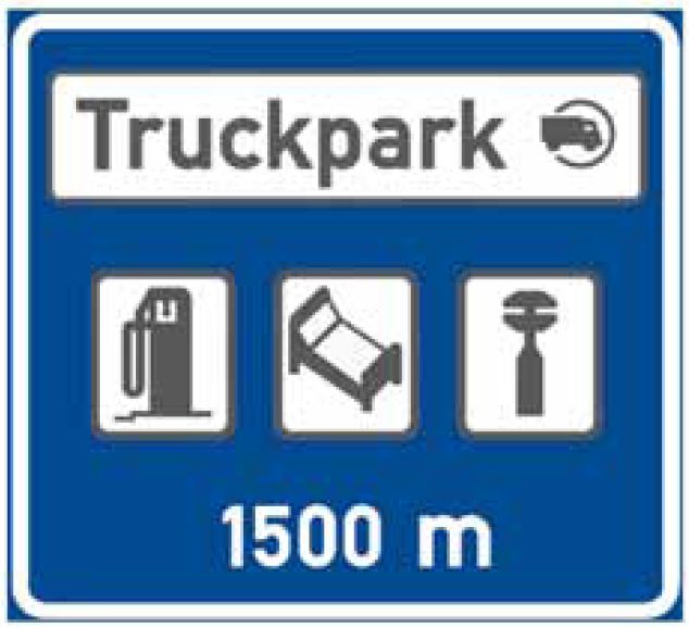 Návěst před truckparkem