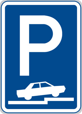 Parkoviště (částečné stání na chodníku kolmé nebo šikmé)