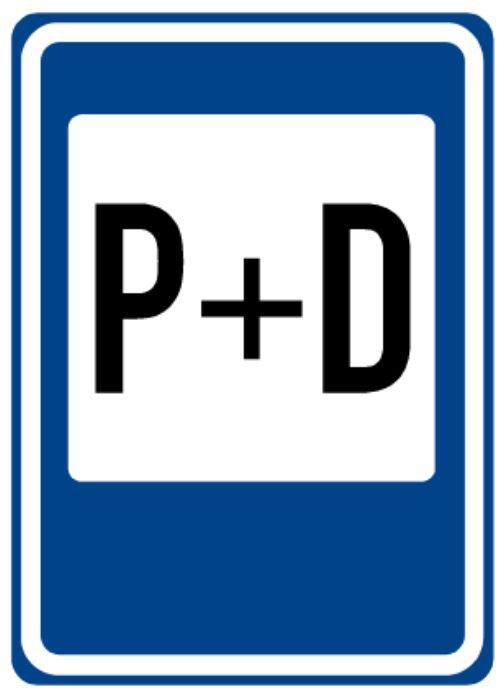 Dopravní značka IP13f Parkoviště P+D