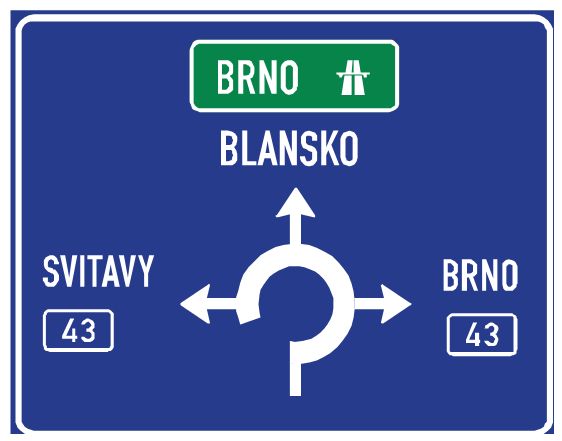 Návěst před okružní křižovatkou