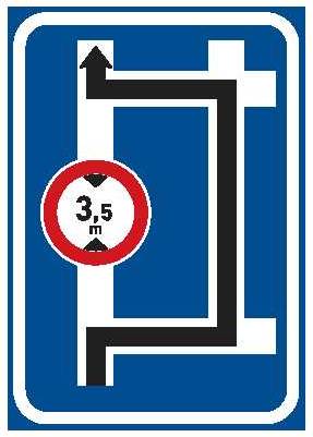 Dopravní značka IS9d Návěst před křižovatkou s omezením